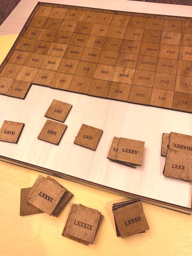 Tablita de la 1 la 100 cifre romane - montessori